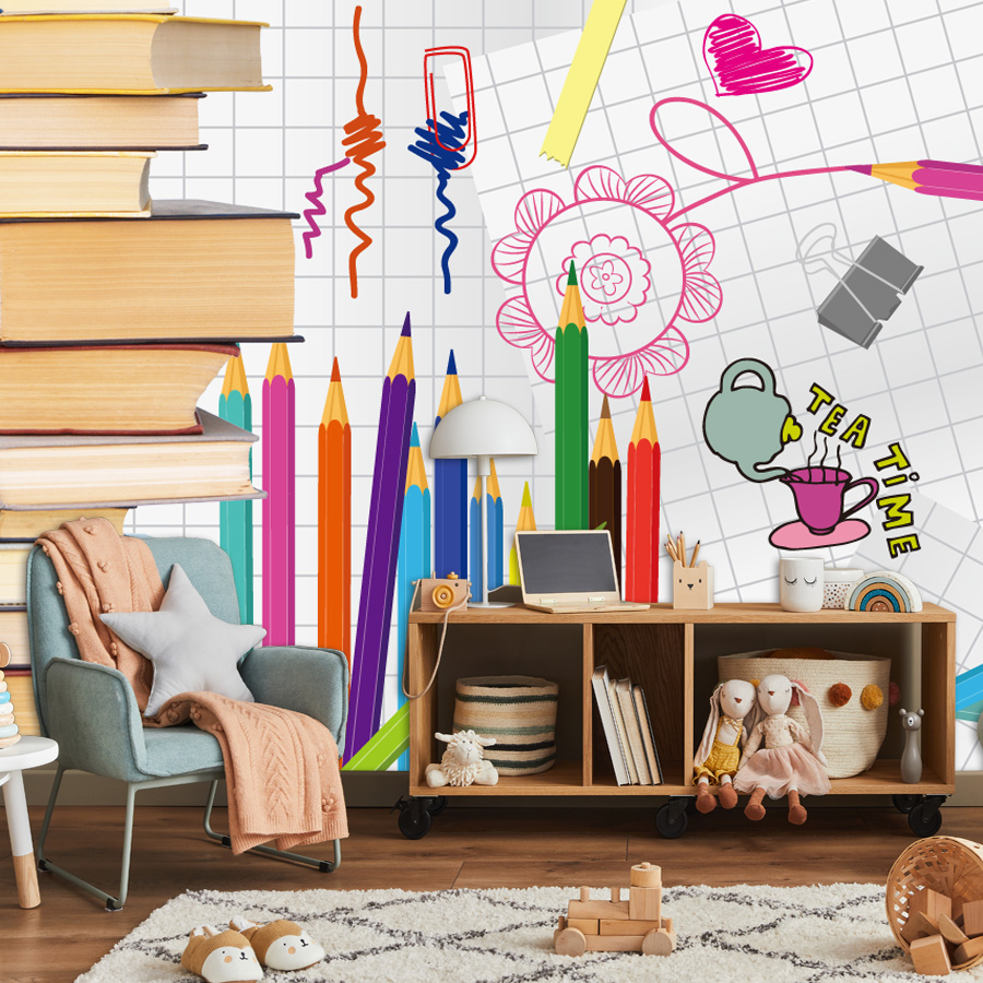 Baby Nursery Peel And Stick Wallpaper - Samoprzylepna tapeta do salonu z motywem